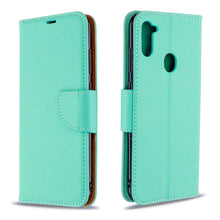 Load image into Gallery viewer, Litchi Texture  Pure Color Horizontal Flip PU Leather Case with Holder &amp; Card Slots &amp; Wallet &amp; Lanyard, For Samsung Galaxy A11
