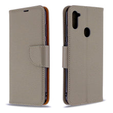Load image into Gallery viewer, Litchi Texture  Pure Color Horizontal Flip PU Leather Case with Holder &amp; Card Slots &amp; Wallet &amp; Lanyard, For Samsung Galaxy A11