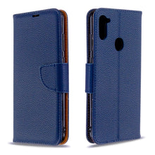 Load image into Gallery viewer, Litchi Texture  Pure Color Horizontal Flip PU Leather Case with Holder &amp; Card Slots &amp; Wallet &amp; Lanyard, For Samsung Galaxy A11