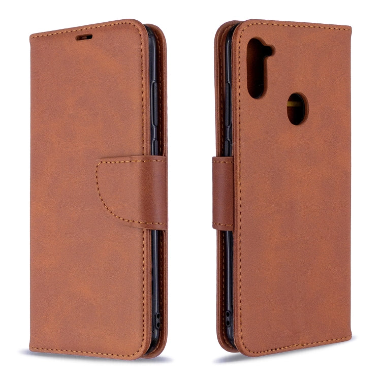 Retro Lambskin Texture Pure Color Horizontal Flip PU Leather Case with Holder & Card Slots & Wallet & Lanyard, For Xiaomi Redmi Note 9S, For Galaxy A11