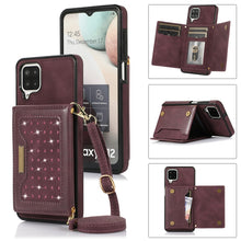 Load image into Gallery viewer, Three-fold RFID Leather Phone Case with Lanyard, For iPhone XS, For iPhone XS Max, For Samsung Galaxy A12, For Samsung Galaxy A13 4G/A13 5G, For Samsung Galaxy A51 4G, For Samsung Galaxy A53 5G, For Samsung Galaxy A52 5G/A52s 5G                        ...