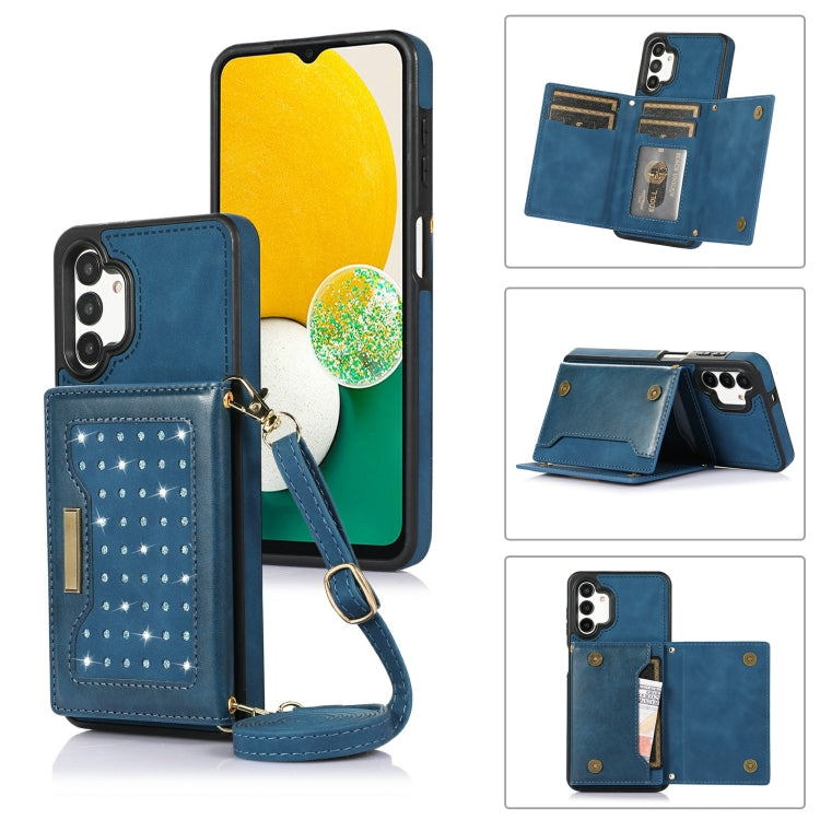 Three-fold RFID Leather Phone Case with Lanyard, For iPhone XS, For iPhone XS Max, For Samsung Galaxy A12, For Samsung Galaxy A13 4G/A13 5G, For Samsung Galaxy A51 4G, For Samsung Galaxy A53 5G, For Samsung Galaxy A52 5G/A52s 5G                        ...
