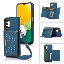 Load image into Gallery viewer, Three-fold RFID Leather Phone Case with Lanyard, For iPhone XS, For iPhone XS Max, For Samsung Galaxy A12, For Samsung Galaxy A13 4G/A13 5G, For Samsung Galaxy A51 4G, For Samsung Galaxy A53 5G, For Samsung Galaxy A52 5G/A52s 5G                        ...