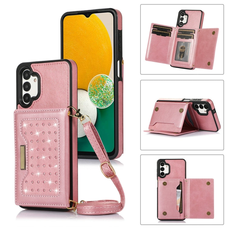 Three-fold RFID Leather Phone Case with Lanyard, For iPhone XS, For iPhone XS Max, For Samsung Galaxy A12, For Samsung Galaxy A13 4G/A13 5G, For Samsung Galaxy A51 4G, For Samsung Galaxy A53 5G, For Samsung Galaxy A52 5G/A52s 5G                        ...