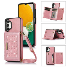 Load image into Gallery viewer, Three-fold RFID Leather Phone Case with Lanyard, For iPhone XS, For iPhone XS Max, For Samsung Galaxy A12, For Samsung Galaxy A13 4G/A13 5G, For Samsung Galaxy A51 4G, For Samsung Galaxy A53 5G, For Samsung Galaxy A52 5G/A52s 5G                        ...