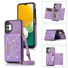 Load image into Gallery viewer, Three-fold RFID Leather Phone Case with Lanyard, For iPhone XS, For iPhone XS Max, For Samsung Galaxy A12, For Samsung Galaxy A13 4G/A13 5G, For Samsung Galaxy A51 4G, For Samsung Galaxy A53 5G, For Samsung Galaxy A52 5G/A52s 5G                        ...