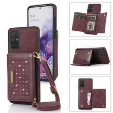 Load image into Gallery viewer, Three-fold RFID Leather Phone Case with Lanyard, For iPhone XS, For iPhone XS Max, For Samsung Galaxy A12, For Samsung Galaxy A13 4G/A13 5G, For Samsung Galaxy A51 4G, For Samsung Galaxy A53 5G, For Samsung Galaxy A52 5G/A52s 5G                        ...