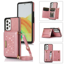 Load image into Gallery viewer, Three-fold RFID Leather Phone Case with Lanyard, For iPhone XS, For iPhone XS Max, For Samsung Galaxy A12, For Samsung Galaxy A13 4G/A13 5G, For Samsung Galaxy A51 4G, For Samsung Galaxy A53 5G, For Samsung Galaxy A52 5G/A52s 5G                        ...