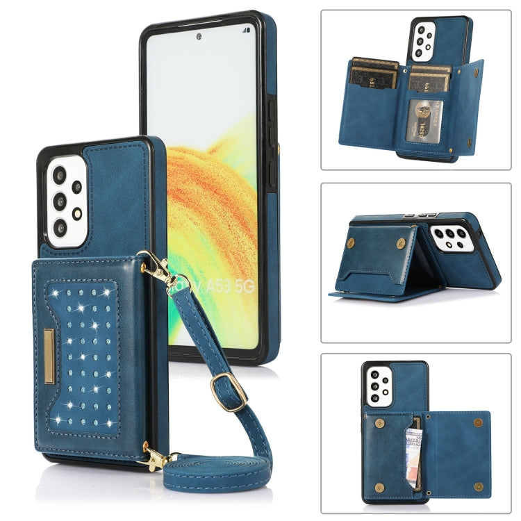 Three-fold RFID Leather Phone Case with Lanyard, For iPhone XS, For iPhone XS Max, For Samsung Galaxy A12, For Samsung Galaxy A13 4G/A13 5G, For Samsung Galaxy A51 4G, For Samsung Galaxy A53 5G, For Samsung Galaxy A52 5G/A52s 5G                        ...