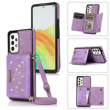 Load image into Gallery viewer, Three-fold RFID Leather Phone Case with Lanyard, For iPhone XS, For iPhone XS Max, For Samsung Galaxy A12, For Samsung Galaxy A13 4G/A13 5G, For Samsung Galaxy A51 4G, For Samsung Galaxy A53 5G, For Samsung Galaxy A52 5G/A52s 5G                        ...