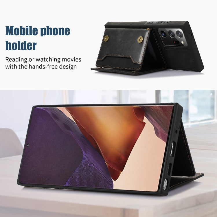 Three-fold RFID Leather Phone Case with Lanyard, For Samsung Galaxy Note20 Ultra, For Samsung Galaxy S20, For Samsung Galaxy S20+, For Samsung Galaxy S20 FE, For Samsung Galaxy S21, For Samsung Galaxy S22, For Samsung Galaxy S21 Ultra                  ...