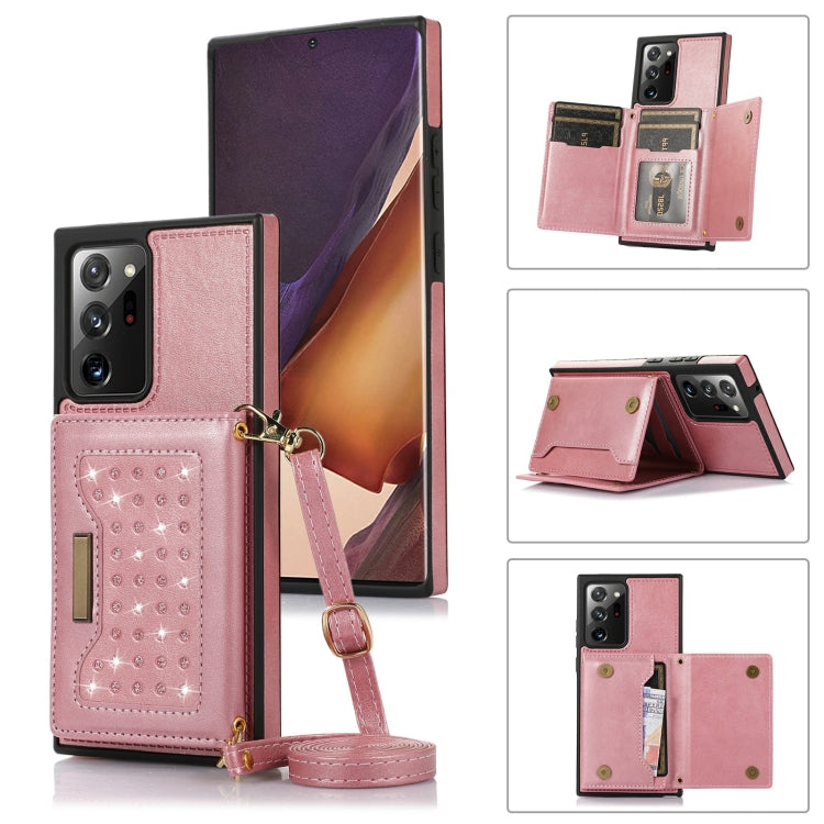Three-fold RFID Leather Phone Case with Lanyard, For Samsung Galaxy Note20 Ultra, For Samsung Galaxy S20, For Samsung Galaxy S20+, For Samsung Galaxy S20 FE, For Samsung Galaxy S21, For Samsung Galaxy S22, For Samsung Galaxy S21 Ultra                  ...