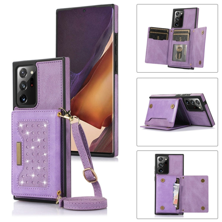 Three-fold RFID Leather Phone Case with Lanyard, For Samsung Galaxy Note20 Ultra, For Samsung Galaxy S20, For Samsung Galaxy S20+, For Samsung Galaxy S20 FE, For Samsung Galaxy S21, For Samsung Galaxy S22, For Samsung Galaxy S21 Ultra                  ...