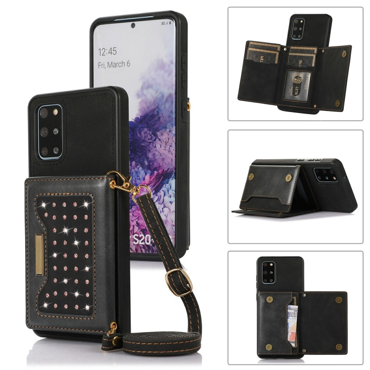 Three-fold RFID Leather Phone Case with Lanyard, For Samsung Galaxy Note20 Ultra, For Samsung Galaxy S20, For Samsung Galaxy S20+, For Samsung Galaxy S20 FE, For Samsung Galaxy S21, For Samsung Galaxy S22, For Samsung Galaxy S21 Ultra                  ...