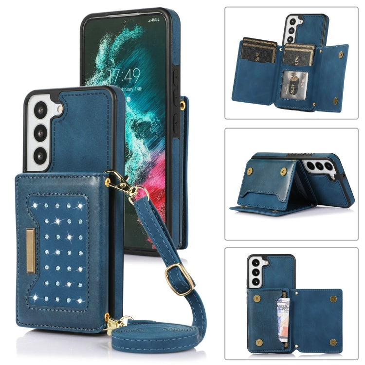 Three-fold RFID Leather Phone Case with Lanyard, For Samsung Galaxy Note20 Ultra, For Samsung Galaxy S20, For Samsung Galaxy S20+, For Samsung Galaxy S20 FE, For Samsung Galaxy S21, For Samsung Galaxy S22, For Samsung Galaxy S21 Ultra                  ...