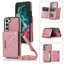 Load image into Gallery viewer, Three-fold RFID Leather Phone Case with Lanyard, For Samsung Galaxy Note20 Ultra, For Samsung Galaxy S20, For Samsung Galaxy S20+, For Samsung Galaxy S20 FE, For Samsung Galaxy S21, For Samsung Galaxy S22, For Samsung Galaxy S21 Ultra                  ...