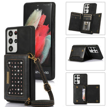 Load image into Gallery viewer, Three-fold RFID Leather Phone Case with Lanyard, For Samsung Galaxy Note20 Ultra, For Samsung Galaxy S20, For Samsung Galaxy S20+, For Samsung Galaxy S20 FE, For Samsung Galaxy S21, For Samsung Galaxy S22, For Samsung Galaxy S21 Ultra                  ...