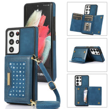 Load image into Gallery viewer, Three-fold RFID Leather Phone Case with Lanyard, For Samsung Galaxy Note20 Ultra, For Samsung Galaxy S20, For Samsung Galaxy S20+, For Samsung Galaxy S20 FE, For Samsung Galaxy S21, For Samsung Galaxy S22, For Samsung Galaxy S21 Ultra                  ...