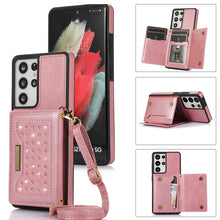 Load image into Gallery viewer, Three-fold RFID Leather Phone Case with Lanyard, For Samsung Galaxy Note20 Ultra, For Samsung Galaxy S20, For Samsung Galaxy S20+, For Samsung Galaxy S20 FE, For Samsung Galaxy S21, For Samsung Galaxy S22, For Samsung Galaxy S21 Ultra                  ...
