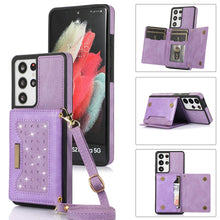 Load image into Gallery viewer, Three-fold RFID Leather Phone Case with Lanyard, For Samsung Galaxy Note20 Ultra, For Samsung Galaxy S20, For Samsung Galaxy S20+, For Samsung Galaxy S20 FE, For Samsung Galaxy S21, For Samsung Galaxy S22, For Samsung Galaxy S21 Ultra                  ...