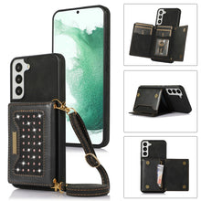 Load image into Gallery viewer, Three-fold RFID Leather Phone Case with Lanyard, For Samsung Galaxy Note20 Ultra, For Samsung Galaxy S20, For Samsung Galaxy S20+, For Samsung Galaxy S20 FE, For Samsung Galaxy S21, For Samsung Galaxy S22, For Samsung Galaxy S21 Ultra                  ...