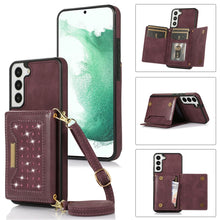 Load image into Gallery viewer, Three-fold RFID Leather Phone Case with Lanyard, For Samsung Galaxy Note20 Ultra, For Samsung Galaxy S20, For Samsung Galaxy S20+, For Samsung Galaxy S20 FE, For Samsung Galaxy S21, For Samsung Galaxy S22, For Samsung Galaxy S21 Ultra                  ...
