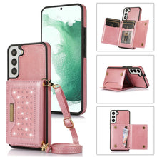 Load image into Gallery viewer, Three-fold RFID Leather Phone Case with Lanyard, For Samsung Galaxy Note20 Ultra, For Samsung Galaxy S20, For Samsung Galaxy S20+, For Samsung Galaxy S20 FE, For Samsung Galaxy S21, For Samsung Galaxy S22, For Samsung Galaxy S21 Ultra                  ...