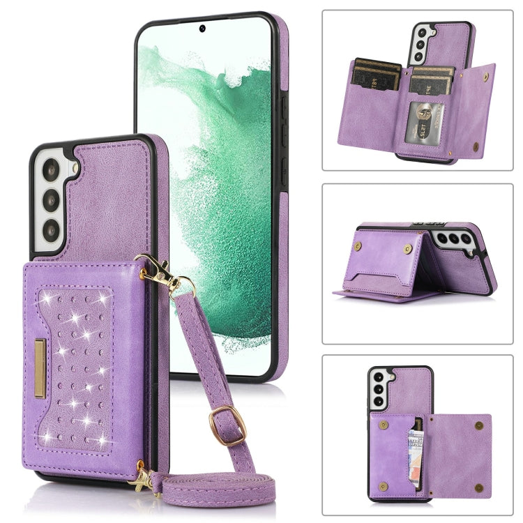 Three-fold RFID Leather Phone Case with Lanyard, For Samsung Galaxy Note20 Ultra, For Samsung Galaxy S20, For Samsung Galaxy S20+, For Samsung Galaxy S20 FE, For Samsung Galaxy S21, For Samsung Galaxy S22, For Samsung Galaxy S21 Ultra                  ...