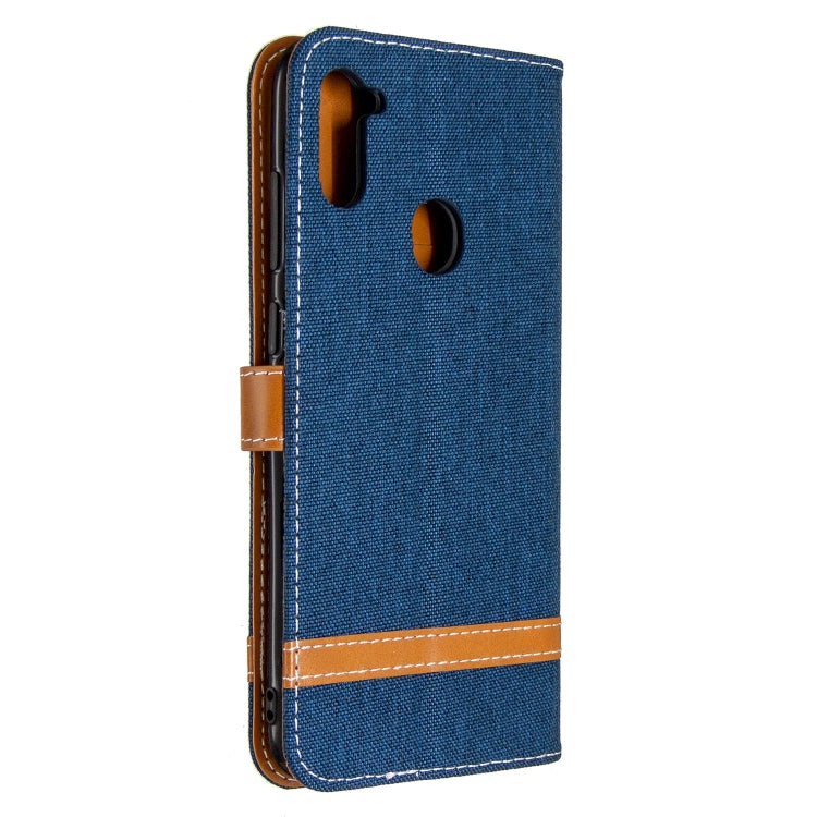 Color Matching Denim Texture Horizontal Flip Leather Case with Holder & Card Slots & Wallet & Lanyard, For Galaxy A11