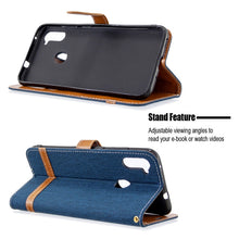 Load image into Gallery viewer, Color Matching Denim Texture Horizontal Flip Leather Case with Holder &amp; Card Slots &amp; Wallet &amp; Lanyard, For Galaxy A11