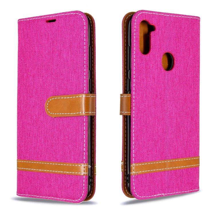 Color Matching Denim Texture Horizontal Flip Leather Case with Holder & Card Slots & Wallet & Lanyard, For Galaxy A11