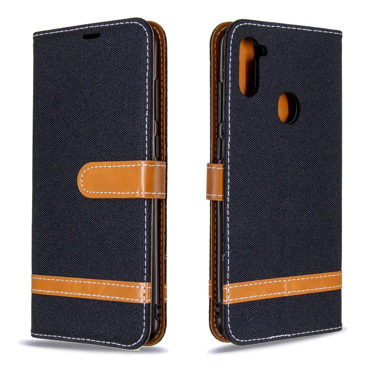 Color Matching Denim Texture Horizontal Flip Leather Case with Holder & Card Slots & Wallet & Lanyard, For Galaxy A11