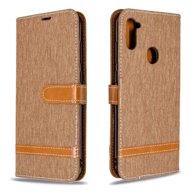 Color Matching Denim Texture Horizontal Flip Leather Case with Holder & Card Slots & Wallet & Lanyard, For Galaxy A11