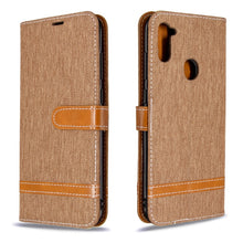 Load image into Gallery viewer, Color Matching Denim Texture Horizontal Flip Leather Case with Holder &amp; Card Slots &amp; Wallet &amp; Lanyard, For Galaxy A11