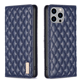 Diamond Lattice Magnetic Leather Flip Phone Case, For iPhone 14 Pro Max, For iPhone 14 Pro, For iPhone 14 Plus, For iPhone 14, For iPhone 13 Pro Max, For iPhone 13 Pro, For iPhone 13, For iPhone 12 Pro Max