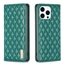 Load image into Gallery viewer, Diamond Lattice Magnetic Leather Flip Phone Case, For iPhone 14 Pro Max, For iPhone 14 Pro, For iPhone 14 Plus, For iPhone 14, For iPhone 13 Pro Max, For iPhone 13 Pro, For iPhone 13, For iPhone 12 Pro Max
