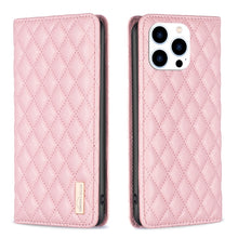 Load image into Gallery viewer, Diamond Lattice Magnetic Leather Flip Phone Case, For iPhone 14 Pro Max, For iPhone 14 Pro, For iPhone 14 Plus, For iPhone 14, For iPhone 13 Pro Max, For iPhone 13 Pro, For iPhone 13, For iPhone 12 Pro Max