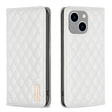 Load image into Gallery viewer, Diamond Lattice Magnetic Leather Flip Phone Case, For iPhone 14 Pro Max, For iPhone 14 Pro, For iPhone 14 Plus, For iPhone 14, For iPhone 13 Pro Max, For iPhone 13 Pro, For iPhone 13, For iPhone 12 Pro Max