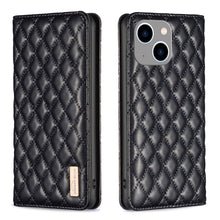 Load image into Gallery viewer, Diamond Lattice Magnetic Leather Flip Phone Case, For iPhone 14 Pro Max, For iPhone 14 Pro, For iPhone 14 Plus, For iPhone 14, For iPhone 13 Pro Max, For iPhone 13 Pro, For iPhone 13, For iPhone 12 Pro Max