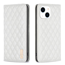 Load image into Gallery viewer, Diamond Lattice Magnetic Leather Flip Phone Case, For iPhone 14 Pro Max, For iPhone 14 Pro, For iPhone 14 Plus, For iPhone 14, For iPhone 13 Pro Max, For iPhone 13 Pro, For iPhone 13, For iPhone 12 Pro Max