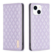 Load image into Gallery viewer, Diamond Lattice Magnetic Leather Flip Phone Case, For iPhone 14 Pro Max, For iPhone 14 Pro, For iPhone 14 Plus, For iPhone 14, For iPhone 13 Pro Max, For iPhone 13 Pro, For iPhone 13, For iPhone 12 Pro Max