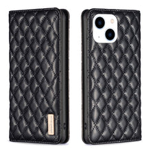 Load image into Gallery viewer, Diamond Lattice Magnetic Leather Flip Phone Case, For iPhone 14 Pro Max, For iPhone 14 Pro, For iPhone 14 Plus, For iPhone 14, For iPhone 13 Pro Max, For iPhone 13 Pro, For iPhone 13, For iPhone 12 Pro Max
