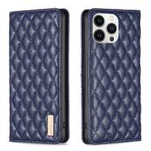 Load image into Gallery viewer, Diamond Lattice Magnetic Leather Flip Phone Case, For iPhone 14 Pro Max, For iPhone 14 Pro, For iPhone 14 Plus, For iPhone 14, For iPhone 13 Pro Max, For iPhone 13 Pro, For iPhone 13, For iPhone 12 Pro Max