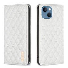 Load image into Gallery viewer, Diamond Lattice Magnetic Leather Flip Phone Case, For iPhone 14 Pro Max, For iPhone 14 Pro, For iPhone 14 Plus, For iPhone 14, For iPhone 13 Pro Max, For iPhone 13 Pro, For iPhone 13, For iPhone 12 Pro Max