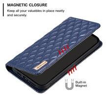 Load image into Gallery viewer, Diamond Lattice Magnetic Leather Flip Phone Case, For iPhone 12 / 12 Pro, For iPhone 11 Pro Max, For iPhone 11 Pro, For iPhone 11, For iPhone SE 2022 / SE 2020 / 8 / 7, For iPhone XS Max, For iPhone XS / X, For iPhone XR
