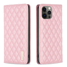 Load image into Gallery viewer, Diamond Lattice Magnetic Leather Flip Phone Case, For iPhone 12 / 12 Pro, For iPhone 11 Pro Max, For iPhone 11 Pro, For iPhone 11, For iPhone SE 2022 / SE 2020 / 8 / 7, For iPhone XS Max, For iPhone XS / X, For iPhone XR