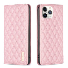 Load image into Gallery viewer, Diamond Lattice Magnetic Leather Flip Phone Case, For iPhone 12 / 12 Pro, For iPhone 11 Pro Max, For iPhone 11 Pro, For iPhone 11, For iPhone SE 2022 / SE 2020 / 8 / 7, For iPhone XS Max, For iPhone XS / X, For iPhone XR