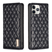 Load image into Gallery viewer, Diamond Lattice Magnetic Leather Flip Phone Case, For iPhone 12 / 12 Pro, For iPhone 11 Pro Max, For iPhone 11 Pro, For iPhone 11, For iPhone SE 2022 / SE 2020 / 8 / 7, For iPhone XS Max, For iPhone XS / X, For iPhone XR