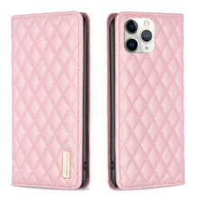 Load image into Gallery viewer, Diamond Lattice Magnetic Leather Flip Phone Case, For iPhone 12 / 12 Pro, For iPhone 11 Pro Max, For iPhone 11 Pro, For iPhone 11, For iPhone SE 2022 / SE 2020 / 8 / 7, For iPhone XS Max, For iPhone XS / X, For iPhone XR