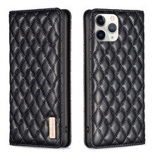 Load image into Gallery viewer, Diamond Lattice Magnetic Leather Flip Phone Case, For iPhone 12 / 12 Pro, For iPhone 11 Pro Max, For iPhone 11 Pro, For iPhone 11, For iPhone SE 2022 / SE 2020 / 8 / 7, For iPhone XS Max, For iPhone XS / X, For iPhone XR